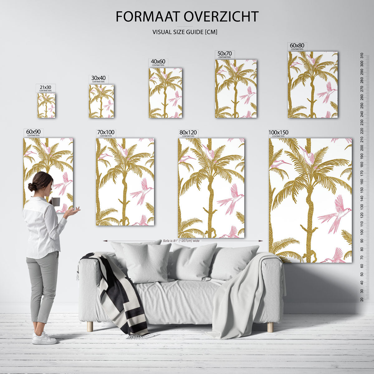 Vogels en palmbomen Poster