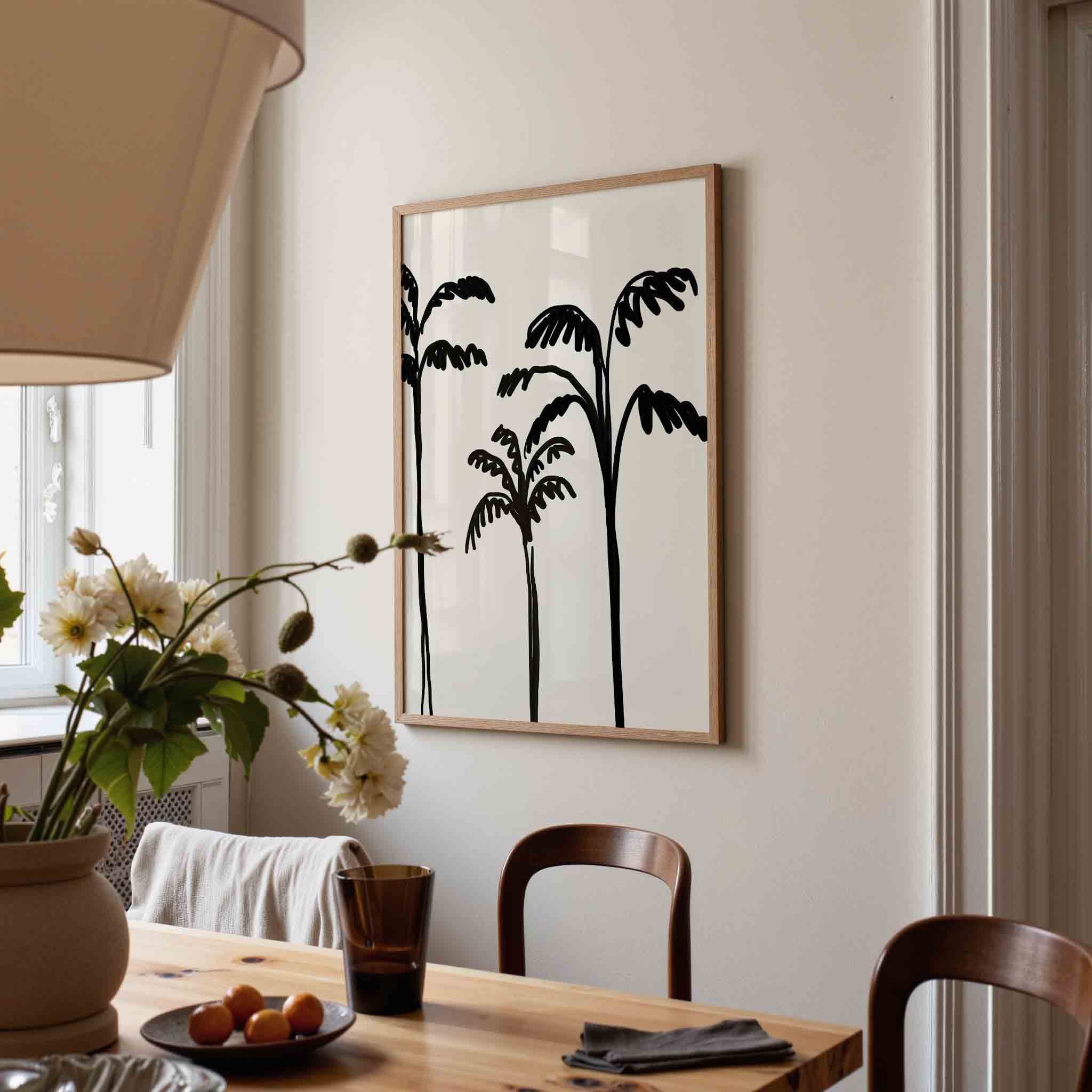 Palmboom silhouetten Poster