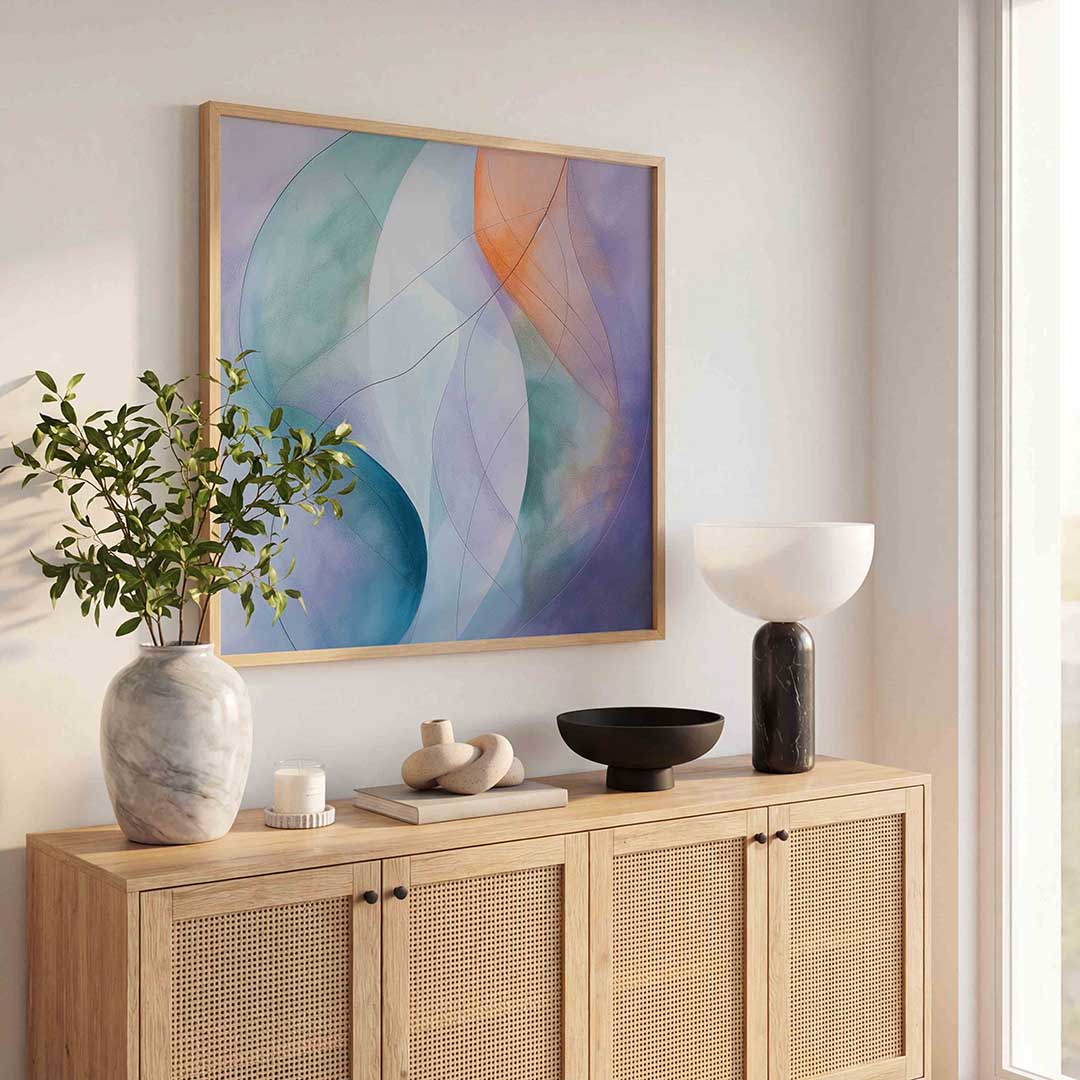 Vloeiende lijnen en kleuren Poster