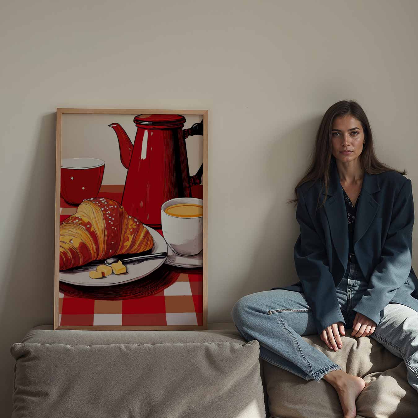 Franse Ontbijt Sfeerposter-WallArtistic