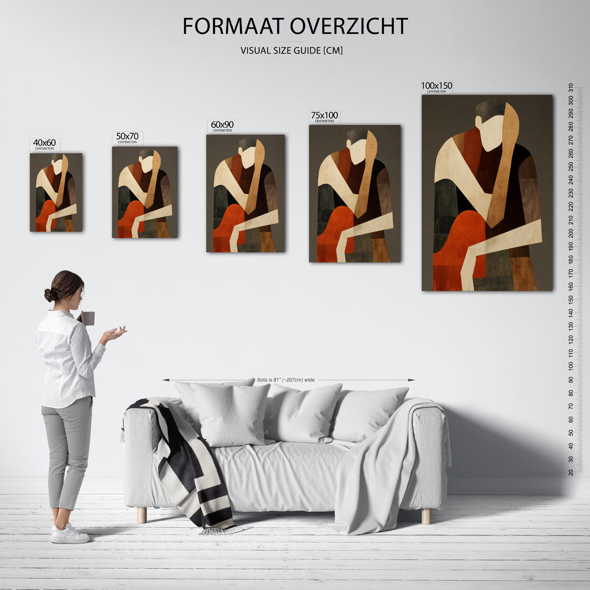 Geometrische figuren compositie Kunstwerk