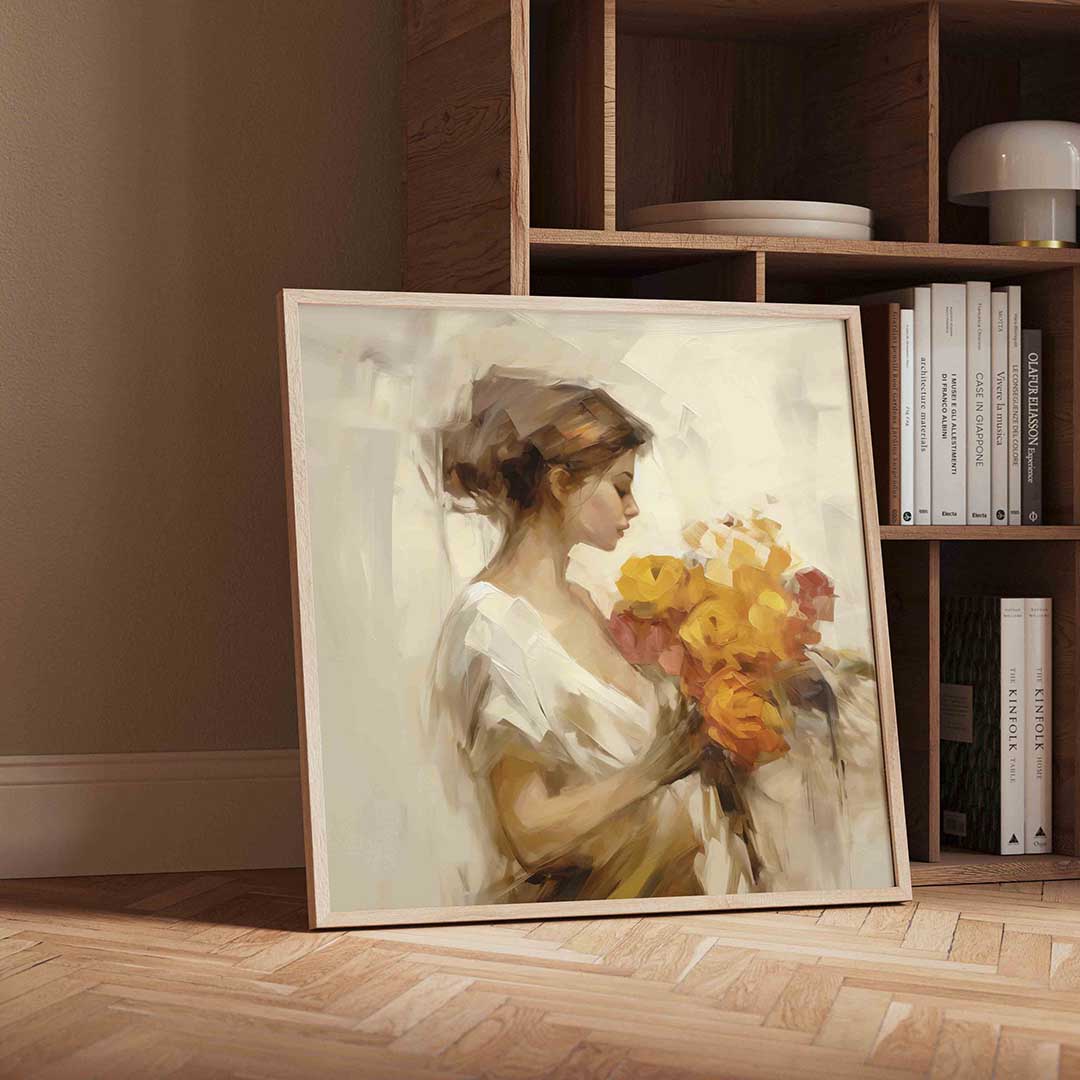 Vrouw met bloemen Poster