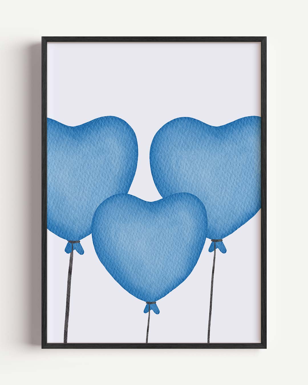 Blauwe Hart Ballonnen Poster-WallArtistic