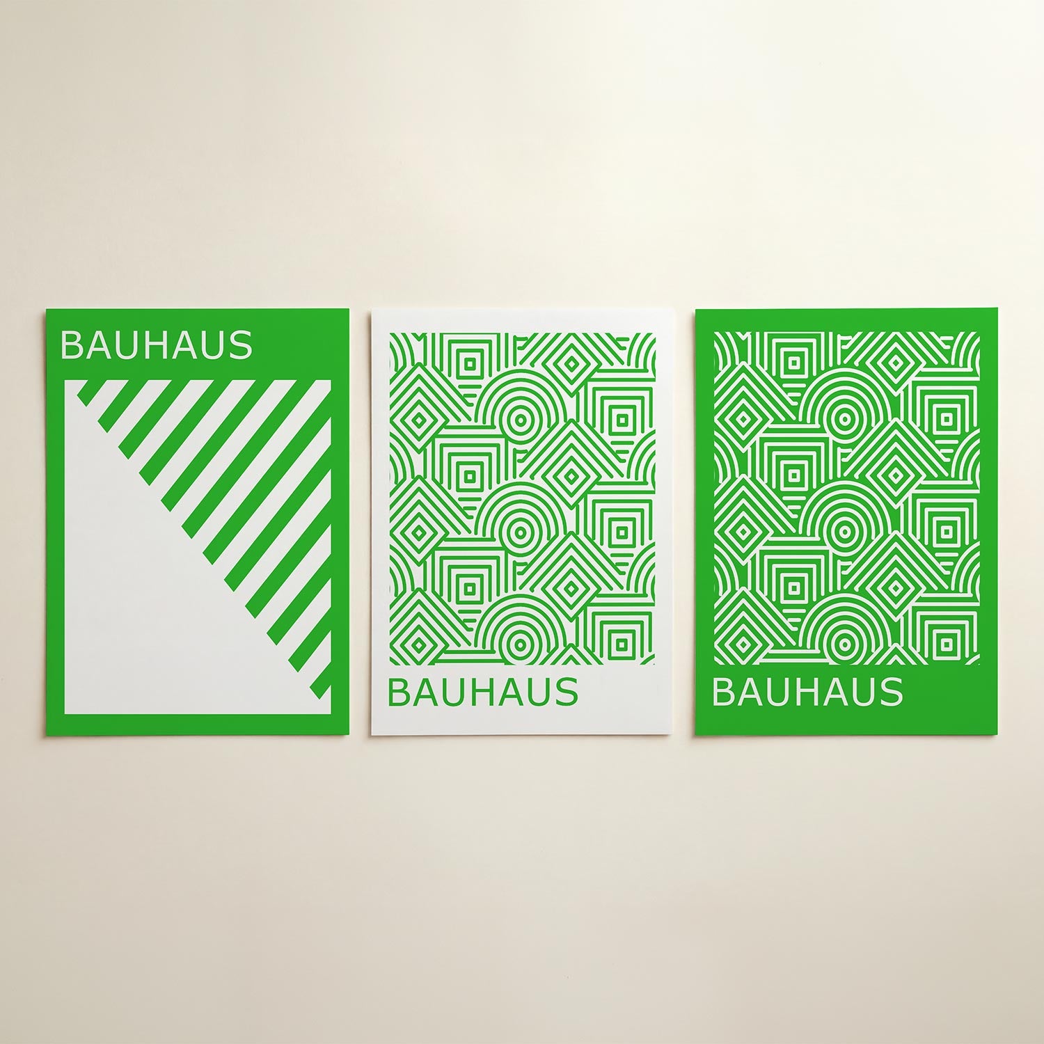 Groene lijnendans Posterset