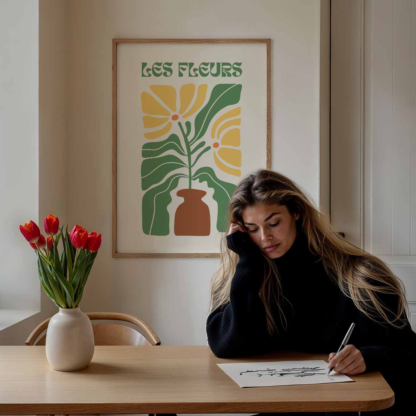 Bloemrijke Vaas Poster-WallArtistic