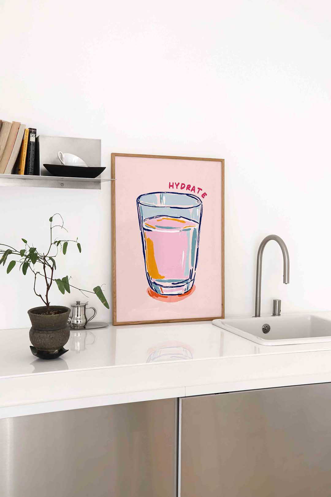 Glas water met tekst Poster