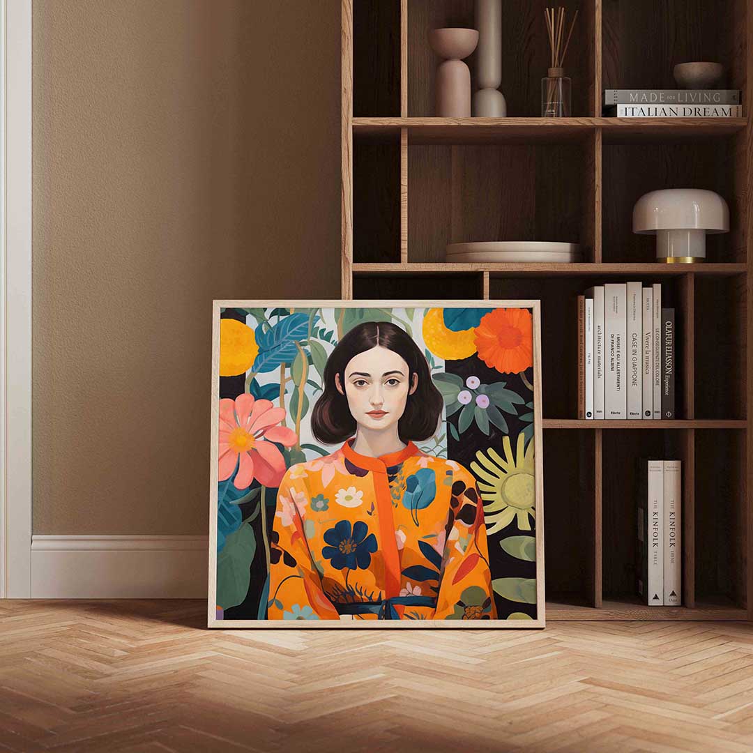 Vrouw met bloemen Poster