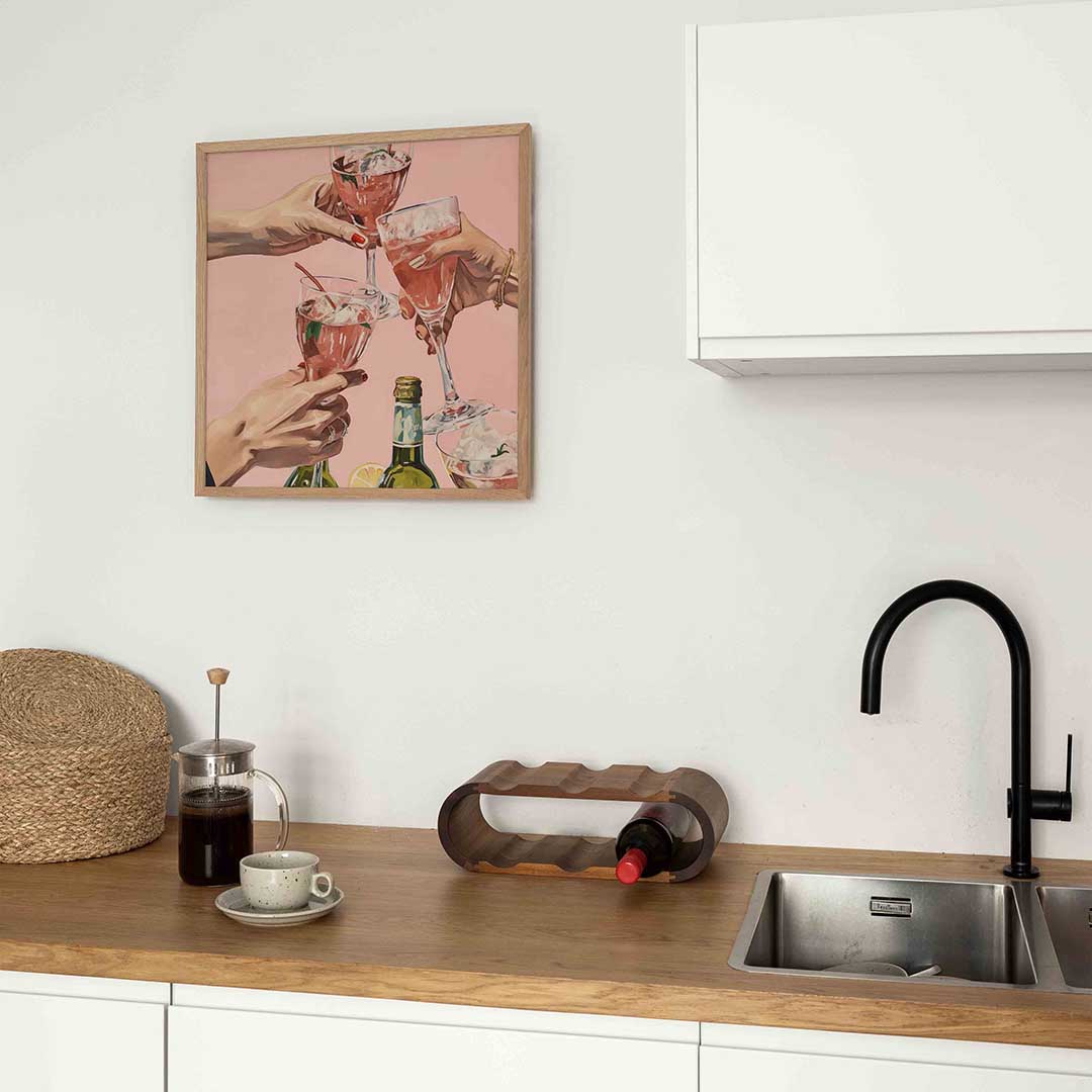 Drie glazen met roze drank Poster