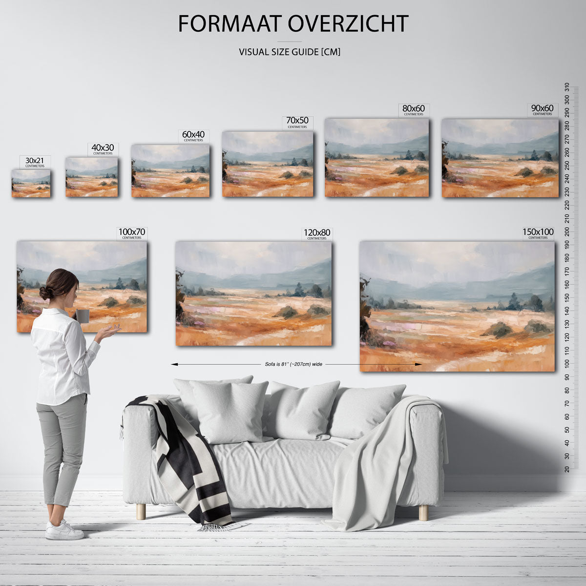 Landschap met heuvels Poster