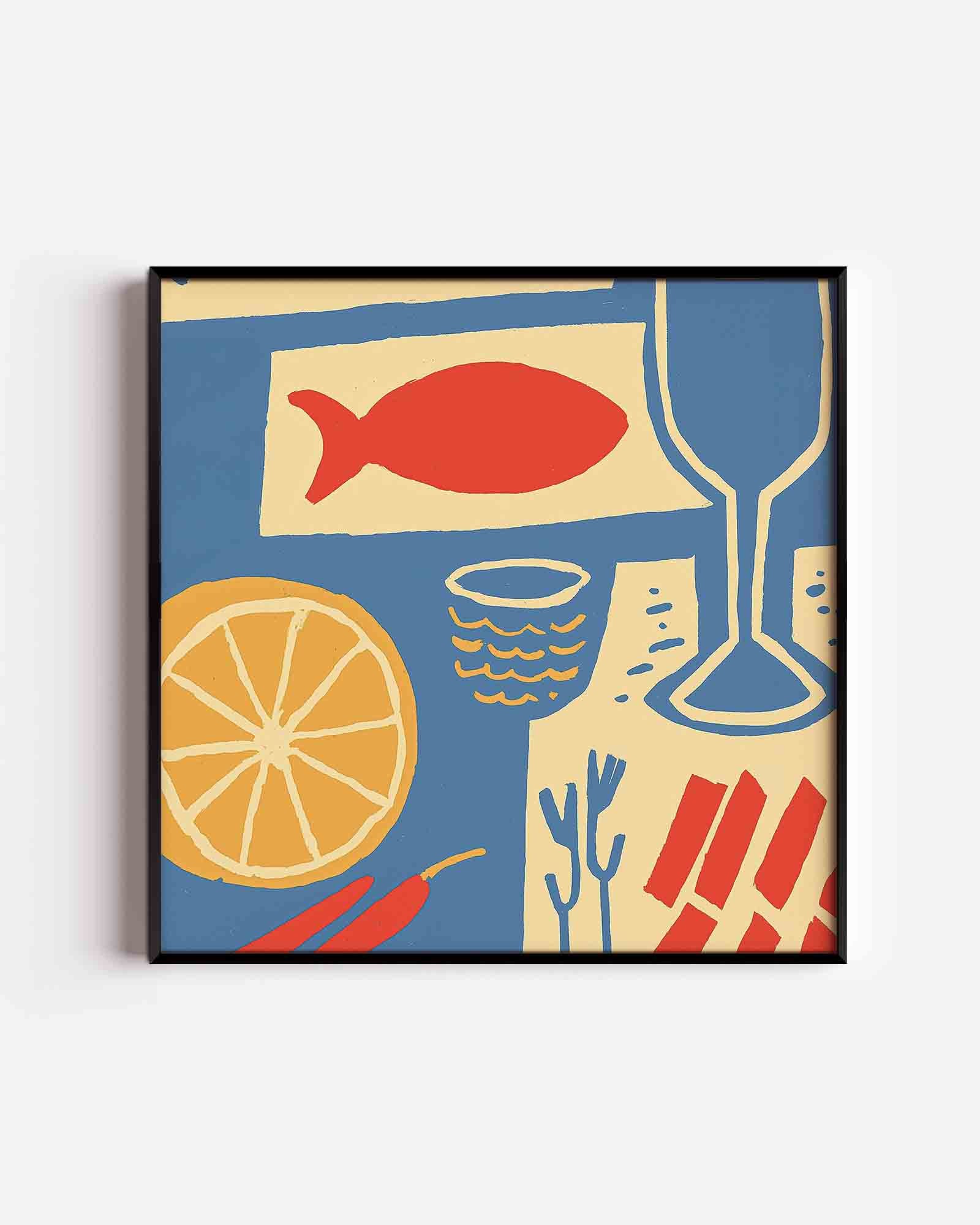 Vis en citrus Poster