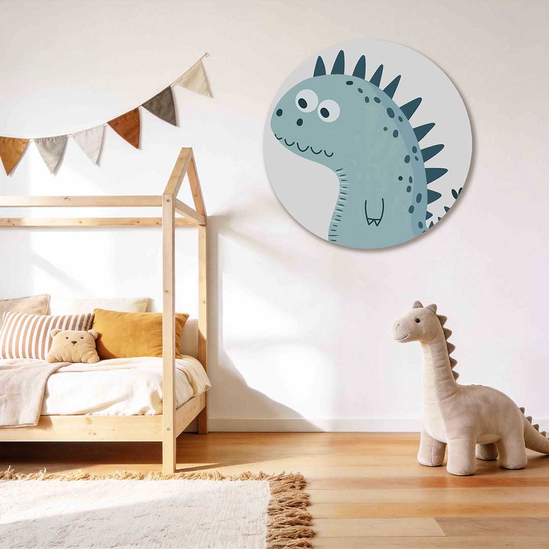 Blauwe dinosaurus Muurcirkel