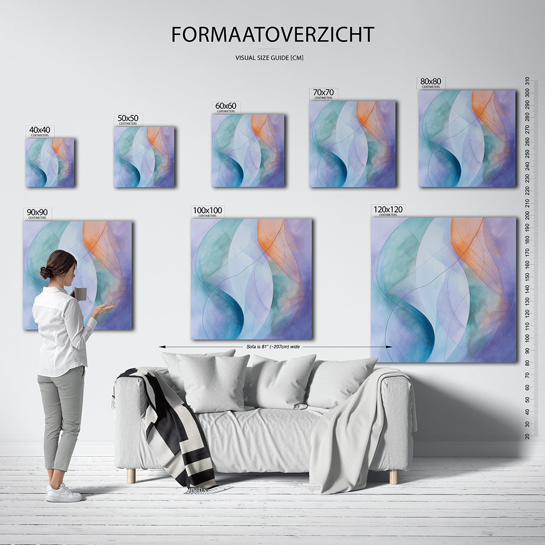 Vloeiende kleuren Kunstwerk