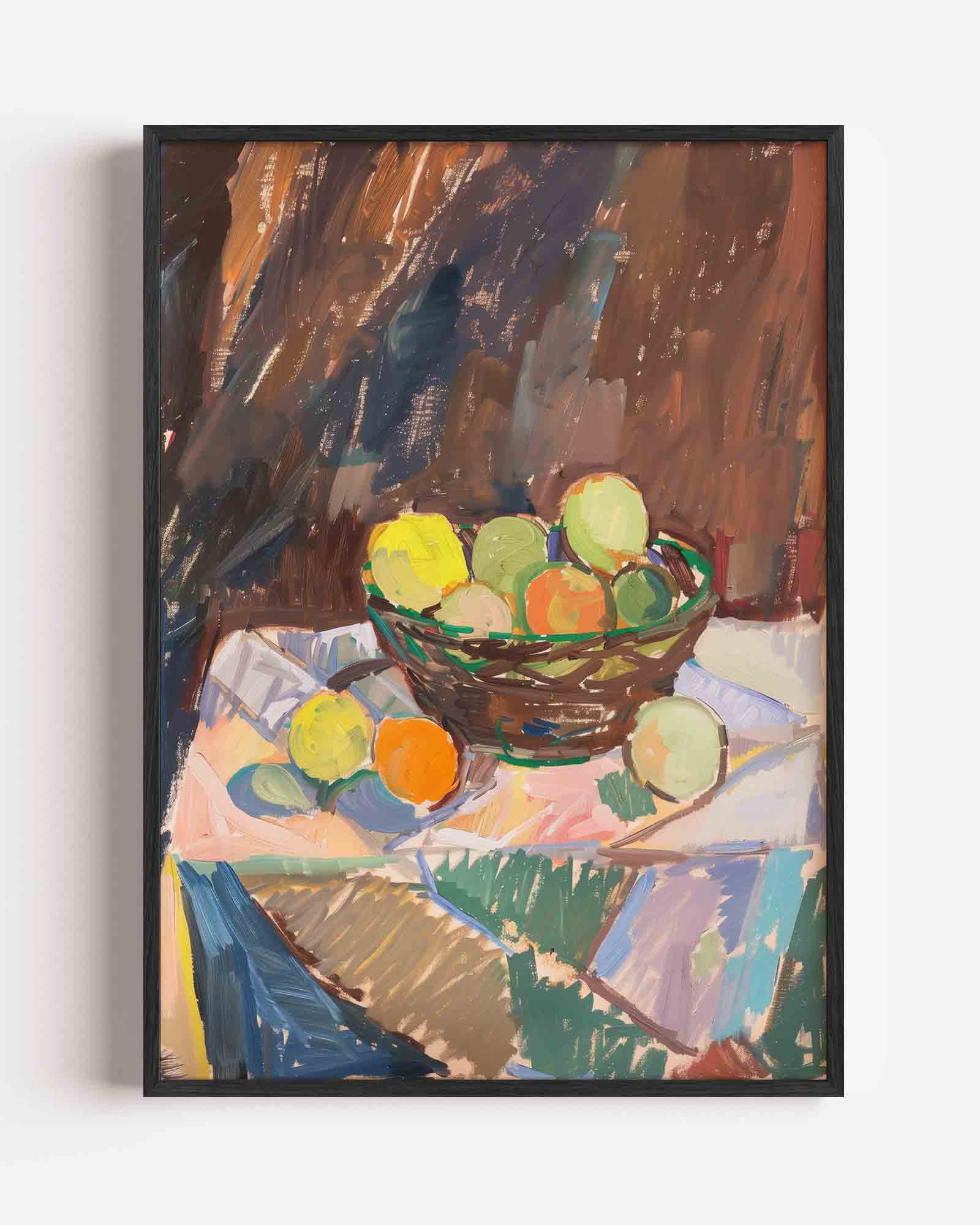 Mand met fruit Poster