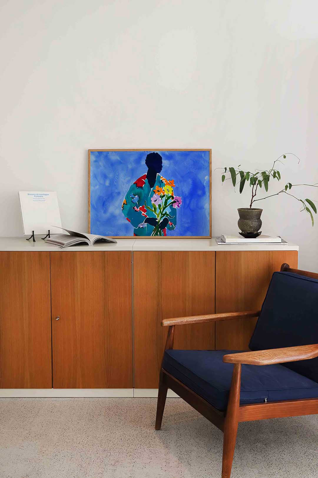 Figuur met bloemen Poster