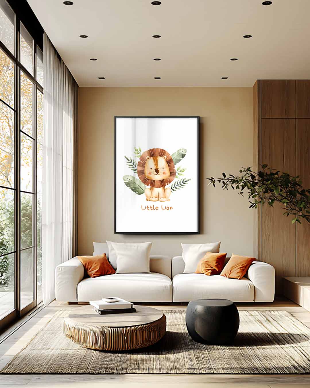 Schattig Leeuwtje in de Jungle Kunstwerk-canvas-dibond-plexiglas-wanddecoratie-WallArtistic