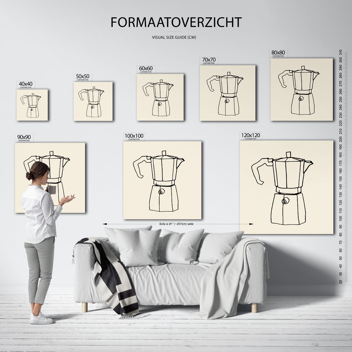 Koffiepot schets Poster