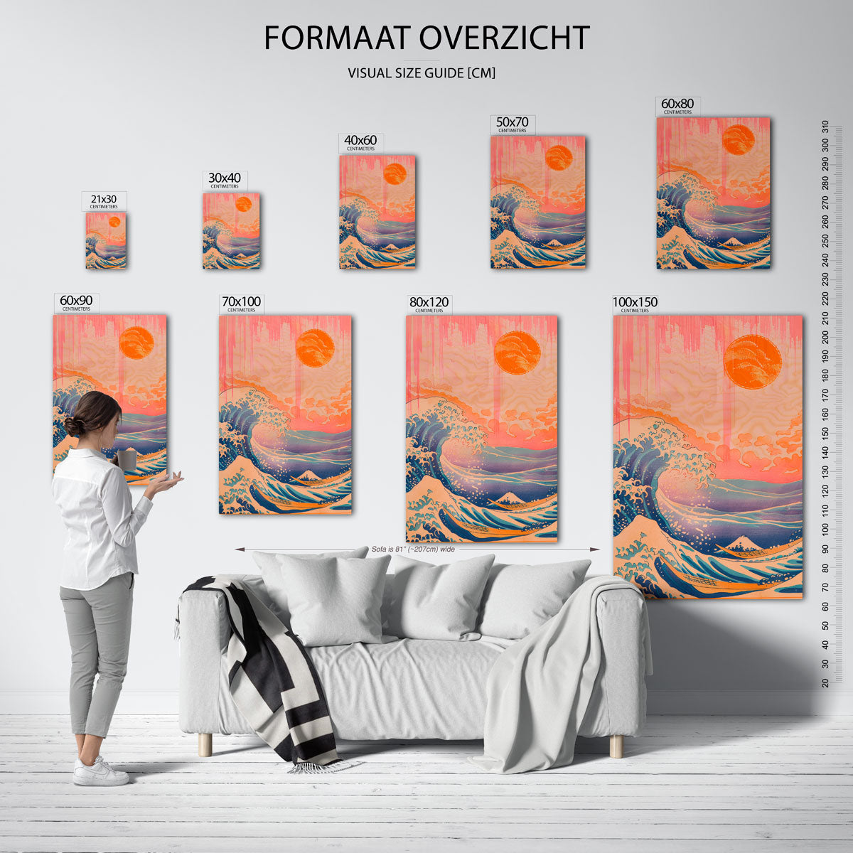 Golven en zon Poster
