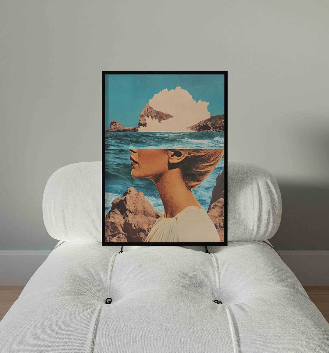 Vrouwenportret en zee Poster