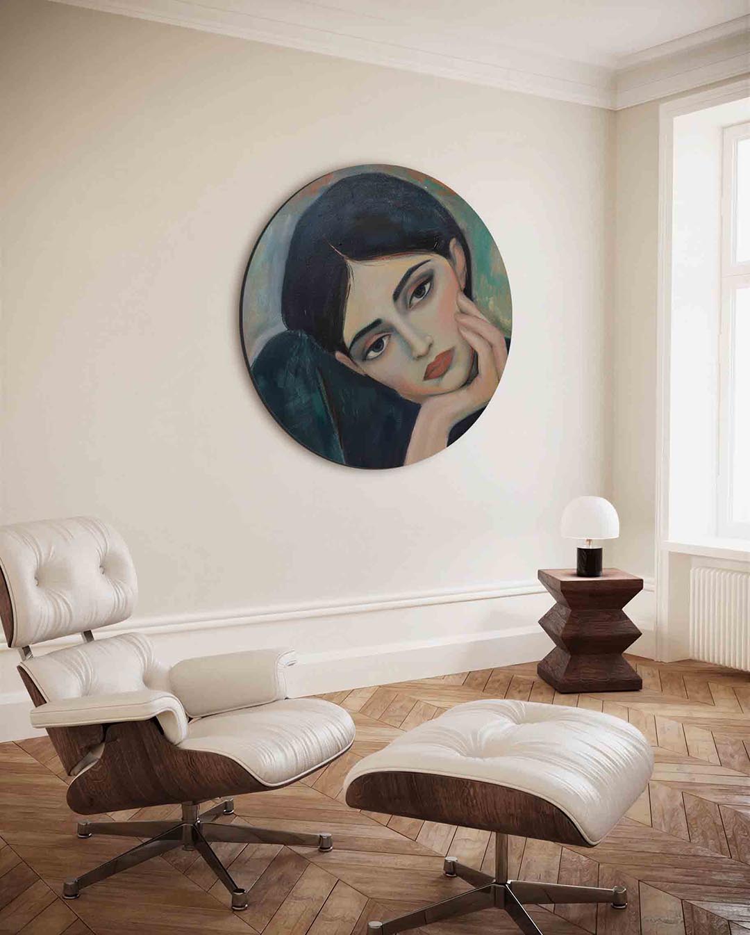 Portret van vrouw Muurcirkel