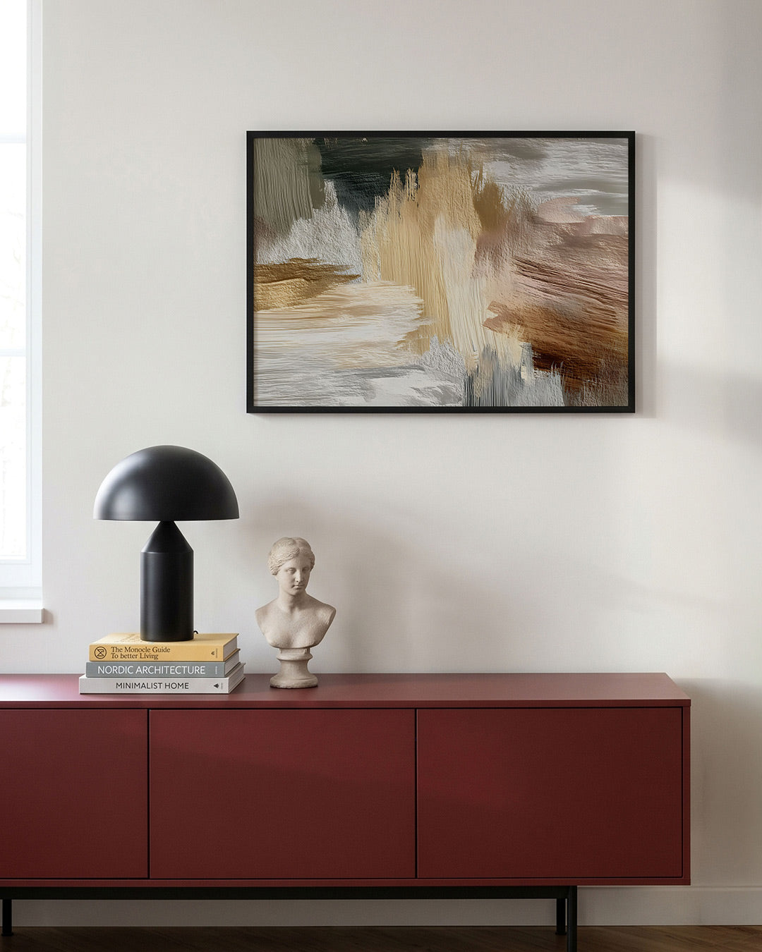 Abstracte penseelstreken Poster