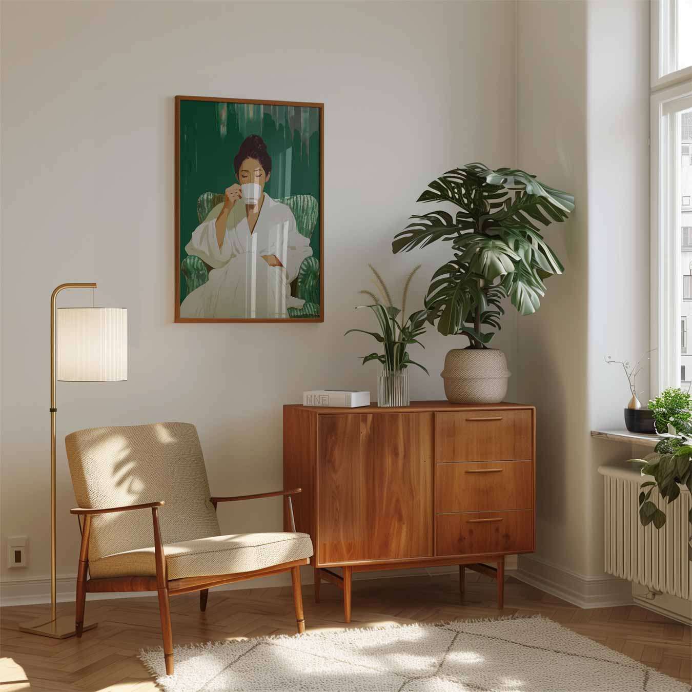 Gezellige Ochtendrust Poster-WallArtistic