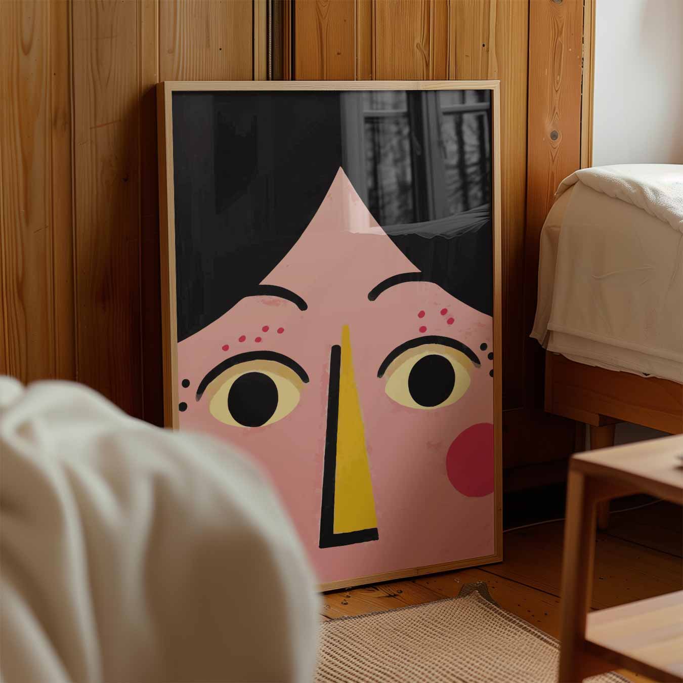 Vrolijke Gezichtsillustratie Poster-WallArtistic