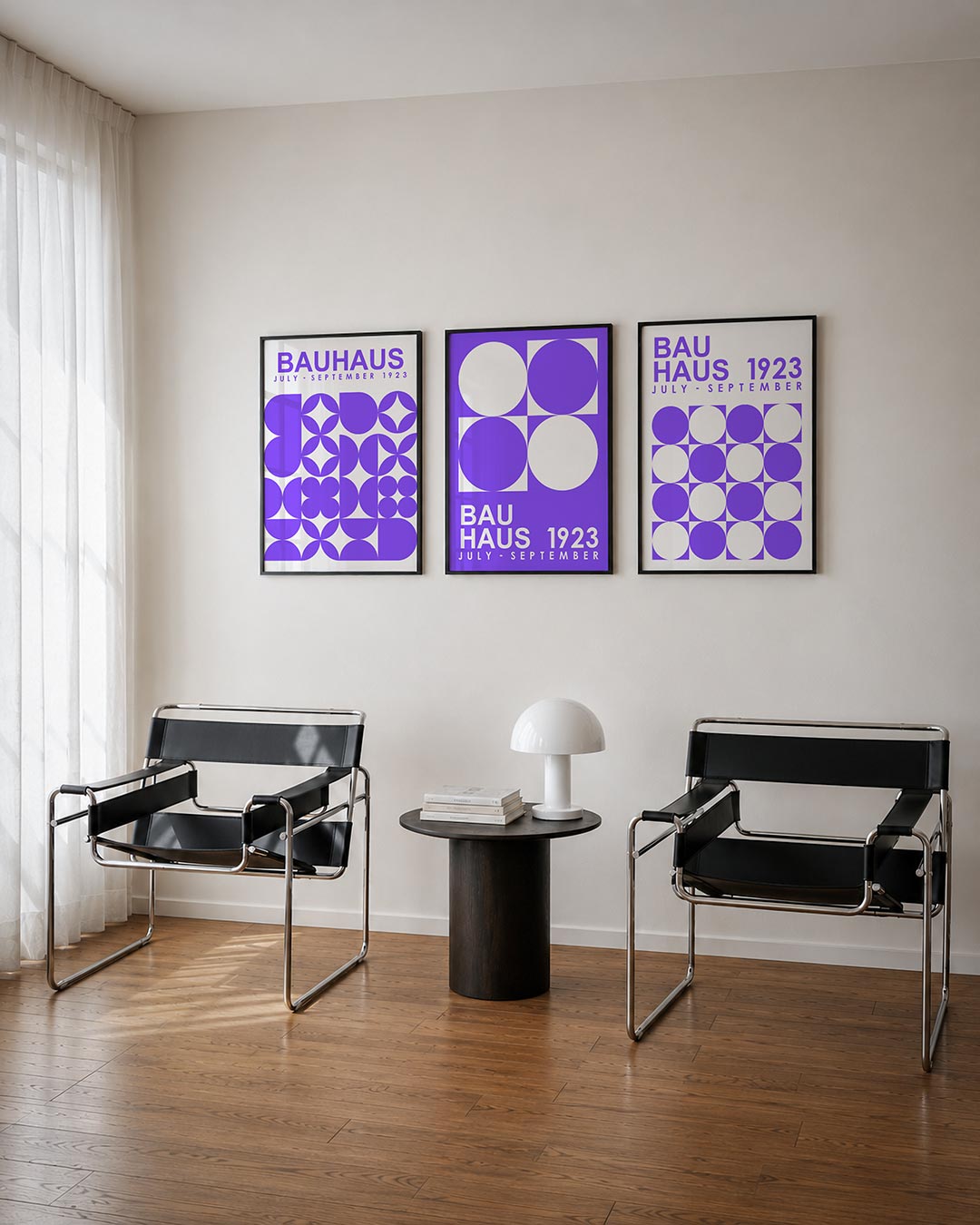 Vormenspel in paars Posterset