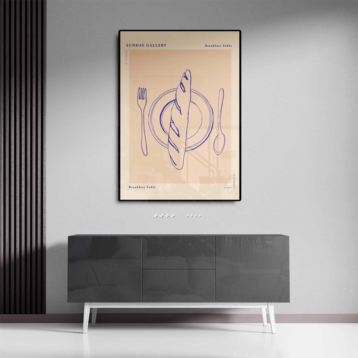 Ontbijt Tafel Illustratie Kunstwerk-canvas-dibond-plexiglas-wanddecoratie-WallArtistic