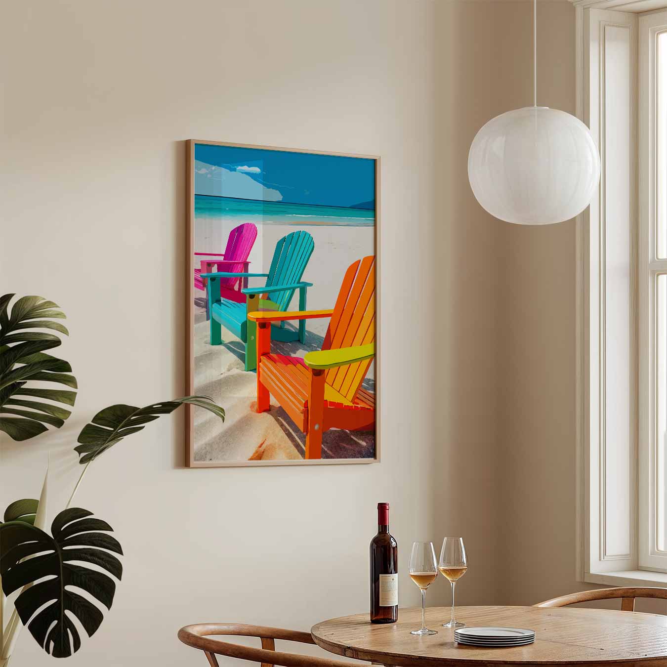 Kleurrijke Strandstoelen Poster-WallArtistic