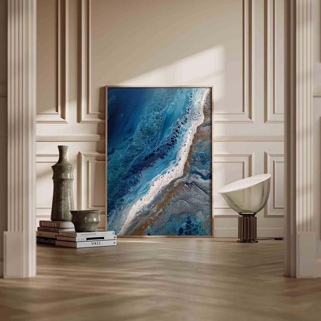 Blauwe golven Poster