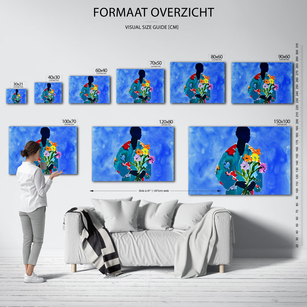 Figuur met bloemen Poster