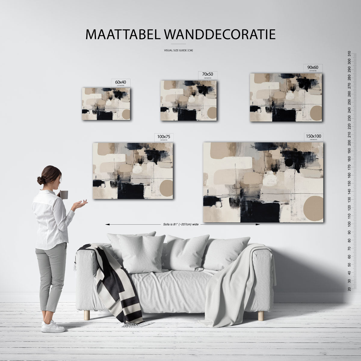 Geometrische vormen compositie Kunstwerk
