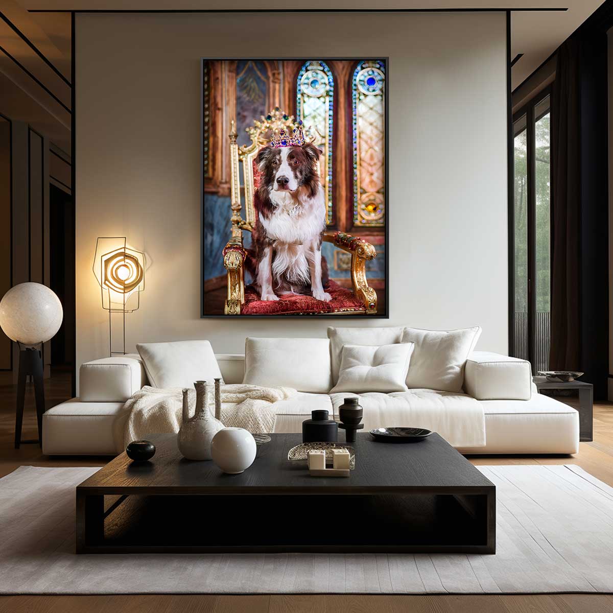 Royal Dog on Throne Artwork
