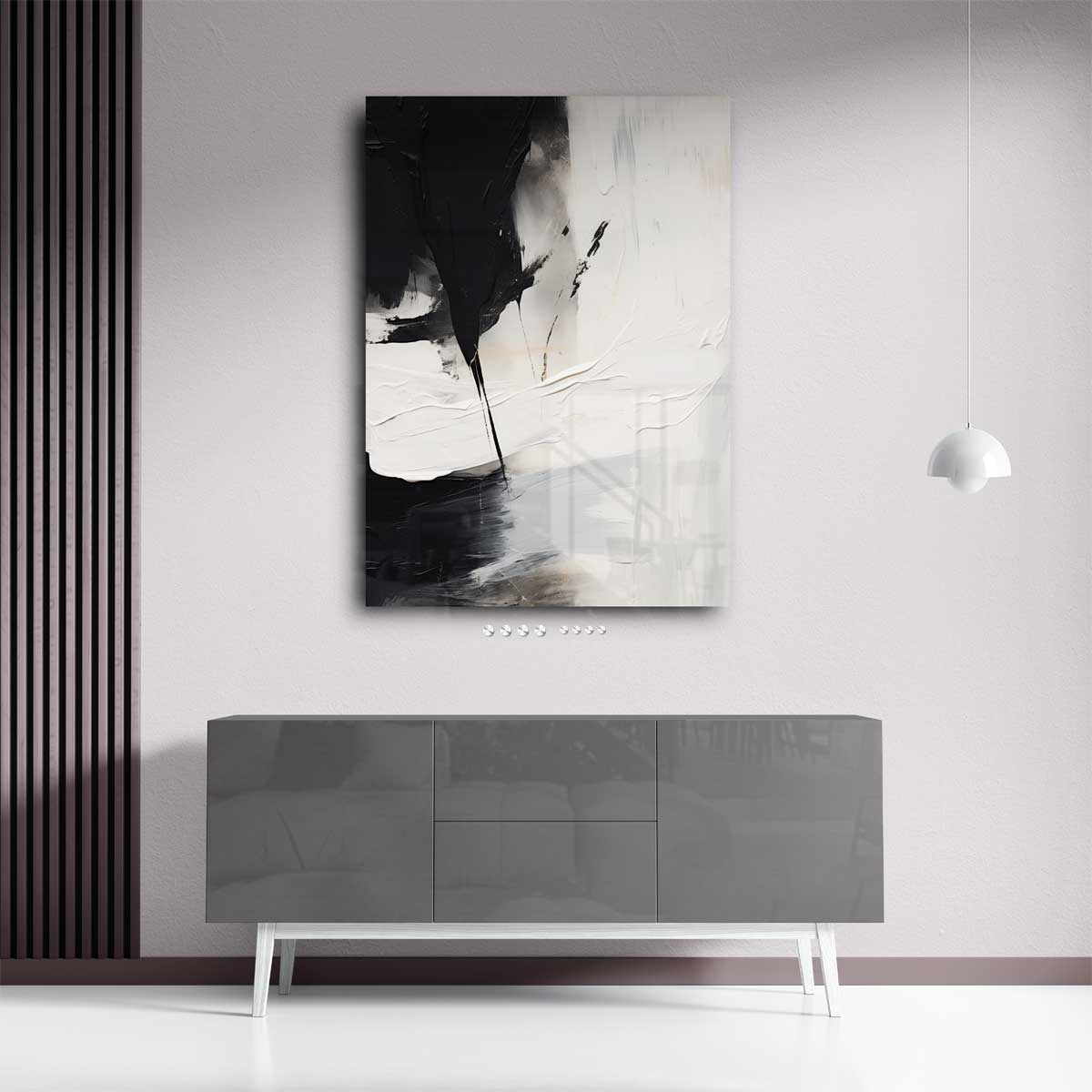 Eclips in Monochroom Kunstwerk-canvas-dibond-plexiglas-wanddecoratie-WallArtistic