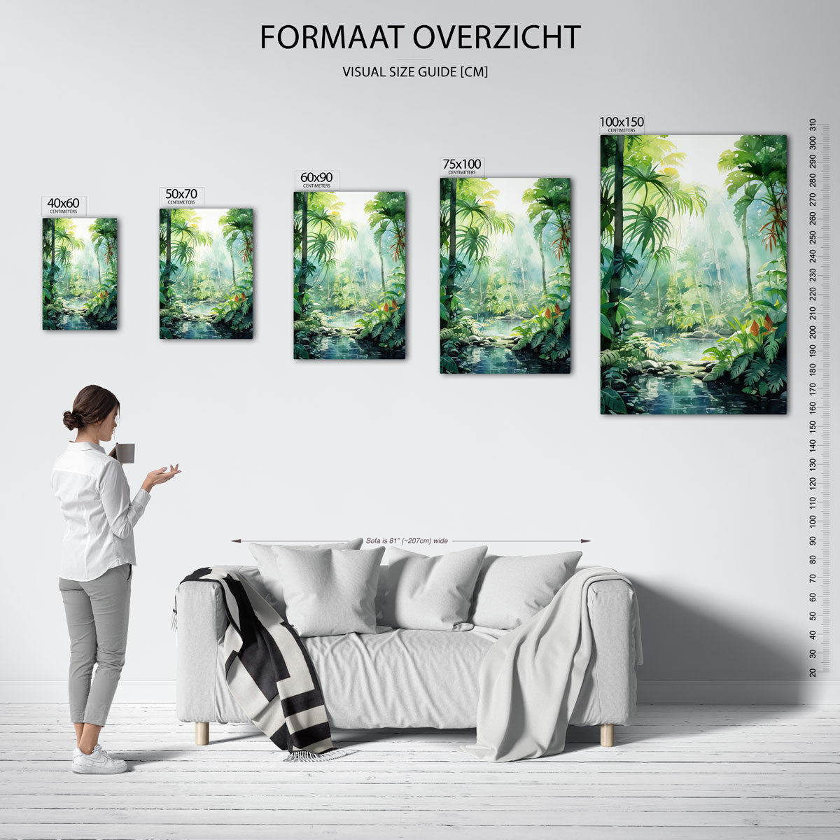 Weelderig boslandschap Kunstwerk