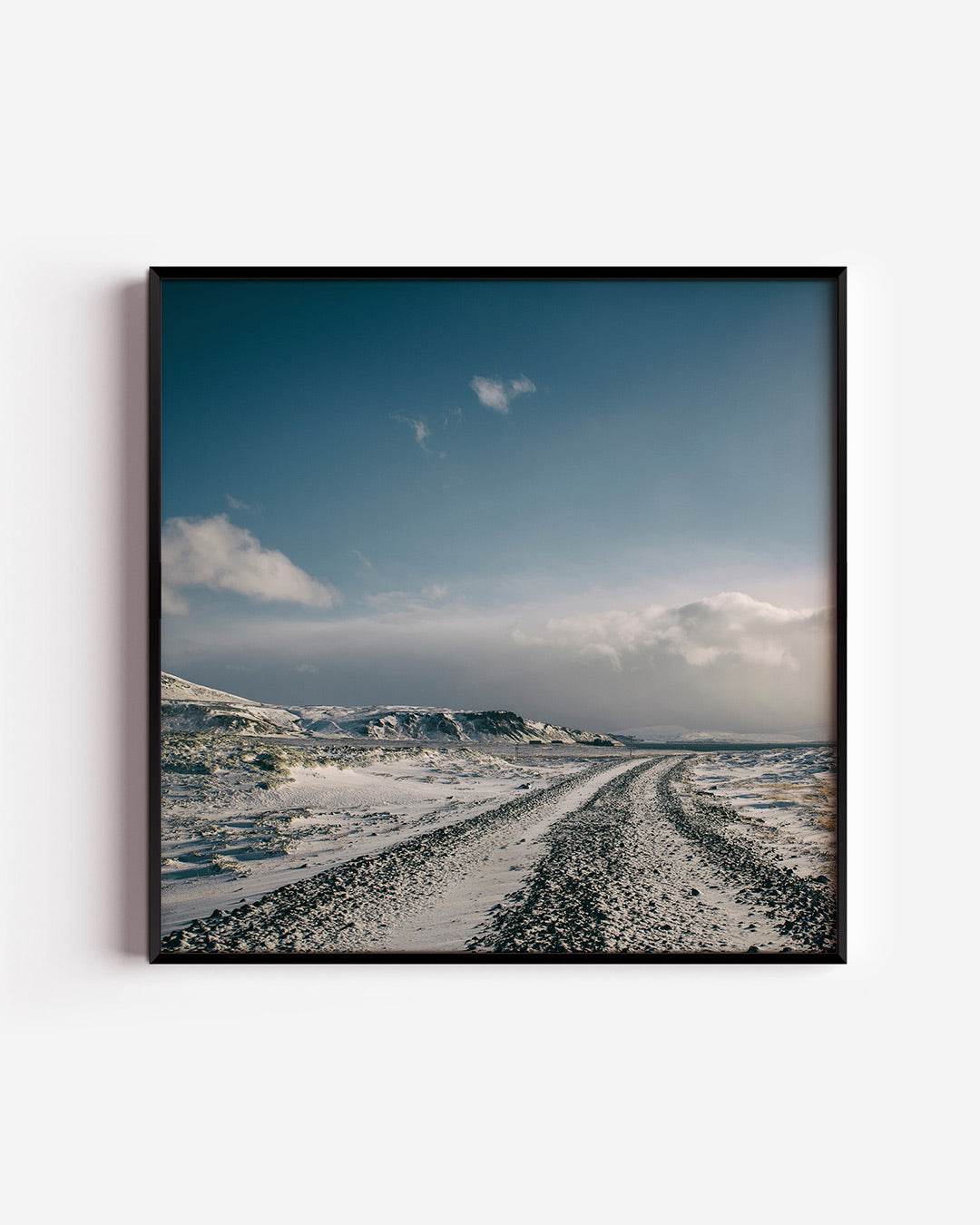 Winterse bergweg Poster