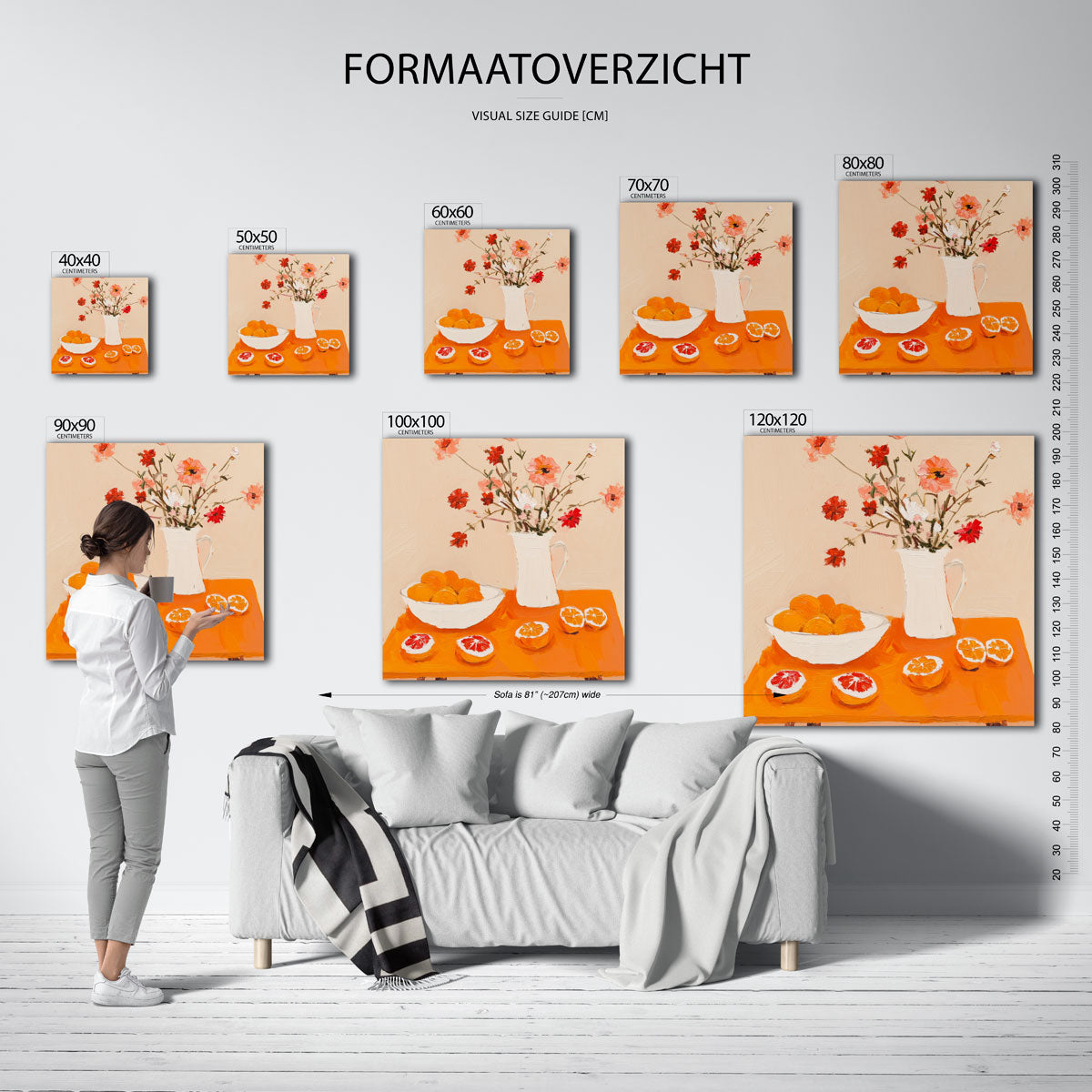 Bloemen en citrus Poster