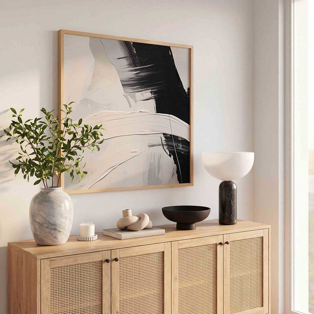 Abstracte zwart wit Poster