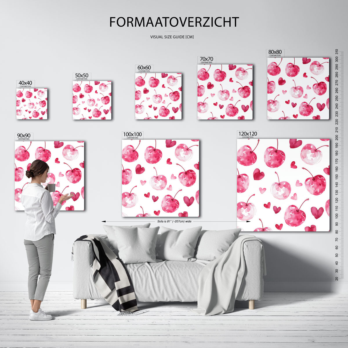 Kersen en harten Poster