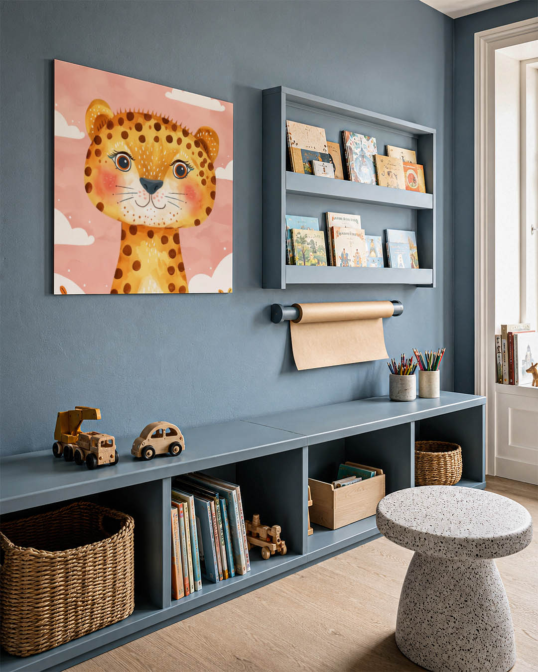 Vrolijke luipaard illustratie Kunstwerk