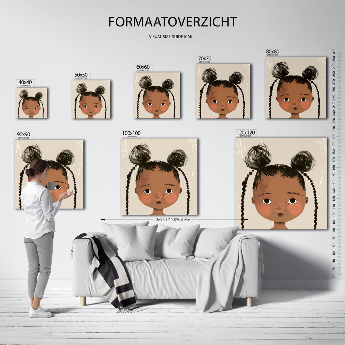 Meisje met vlechten Poster