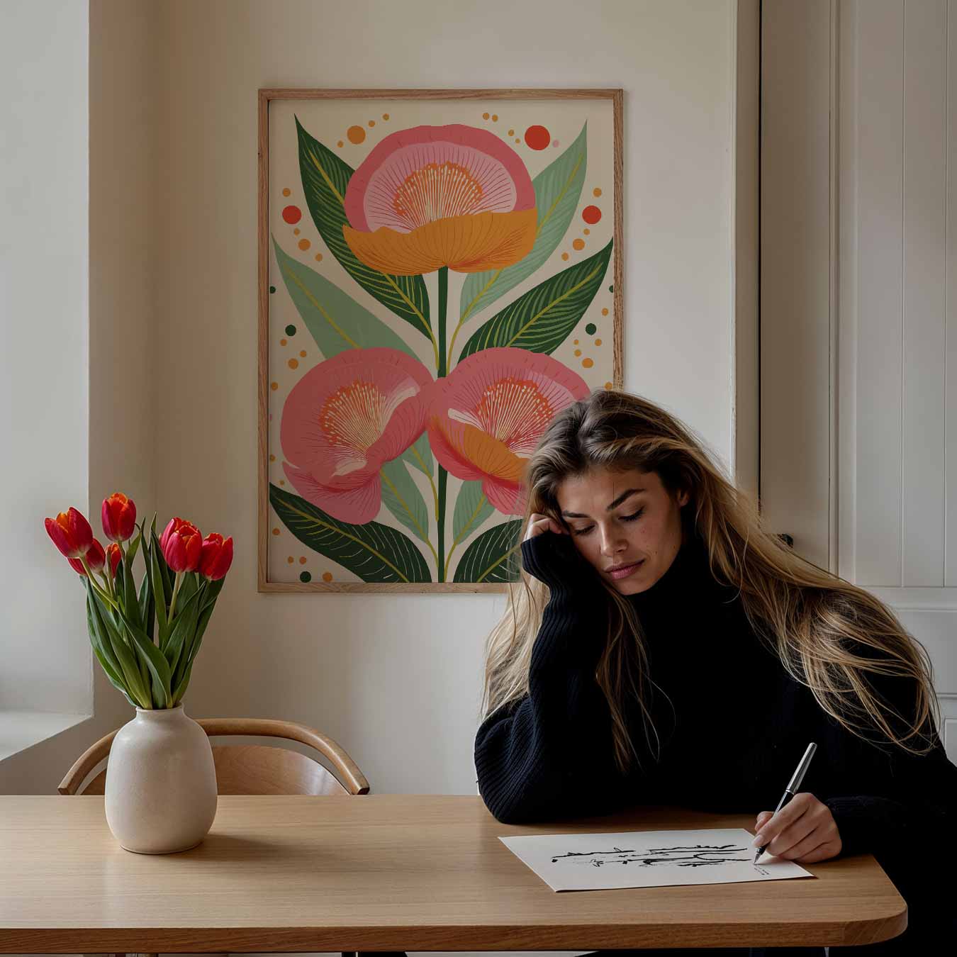 Bloemrijke Elegantie Poster-WallArtistic