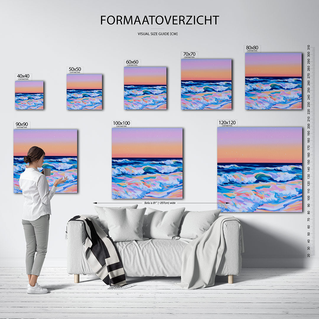 Kleurrijke zee golven Kunstwerk