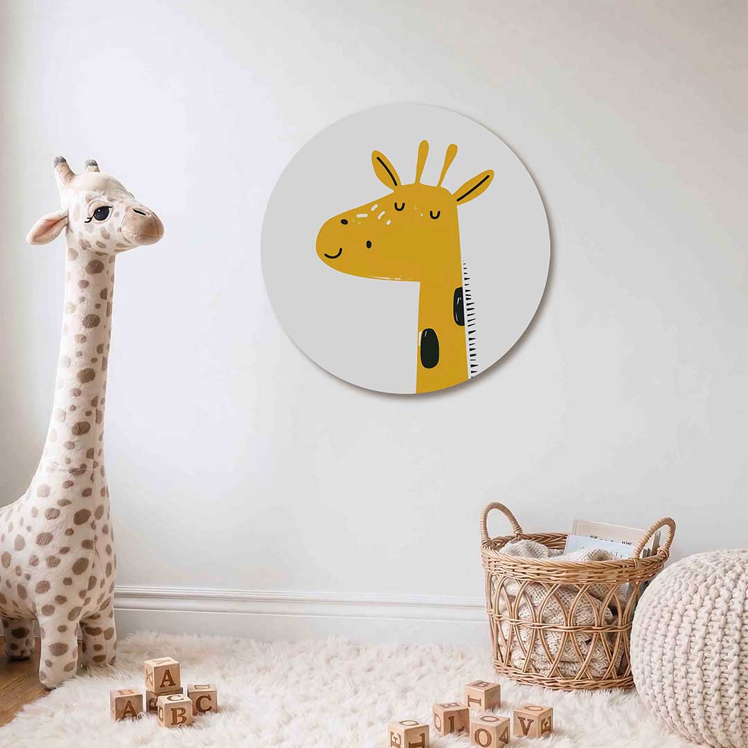 Giraffe illustratie Muurcirkel