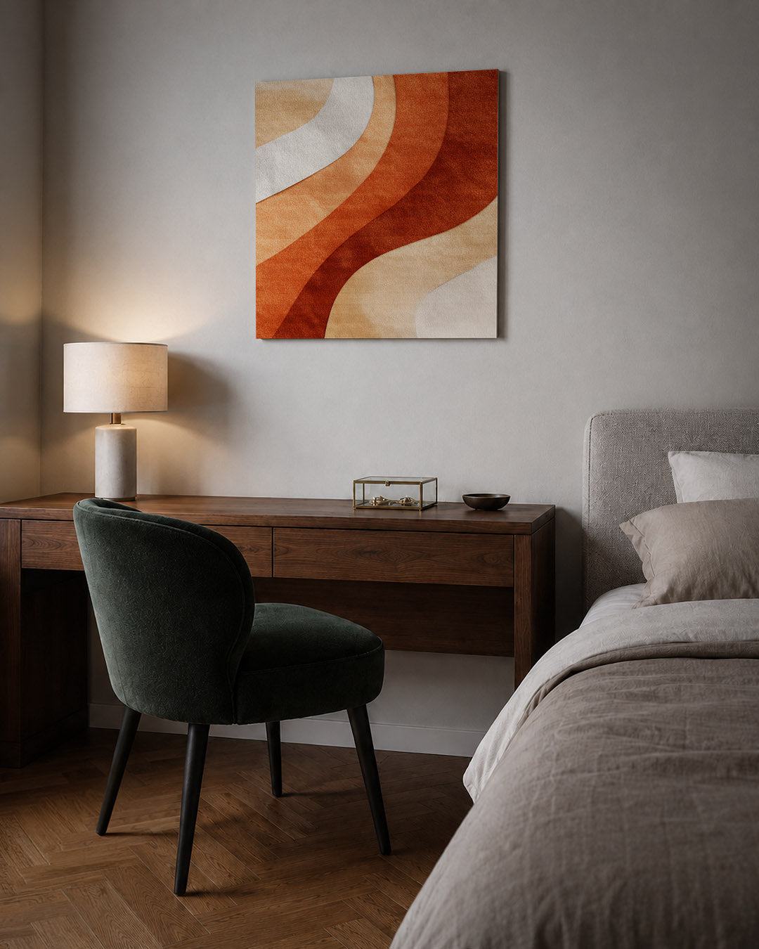 Golvende kleurencompositie Kunstwerk