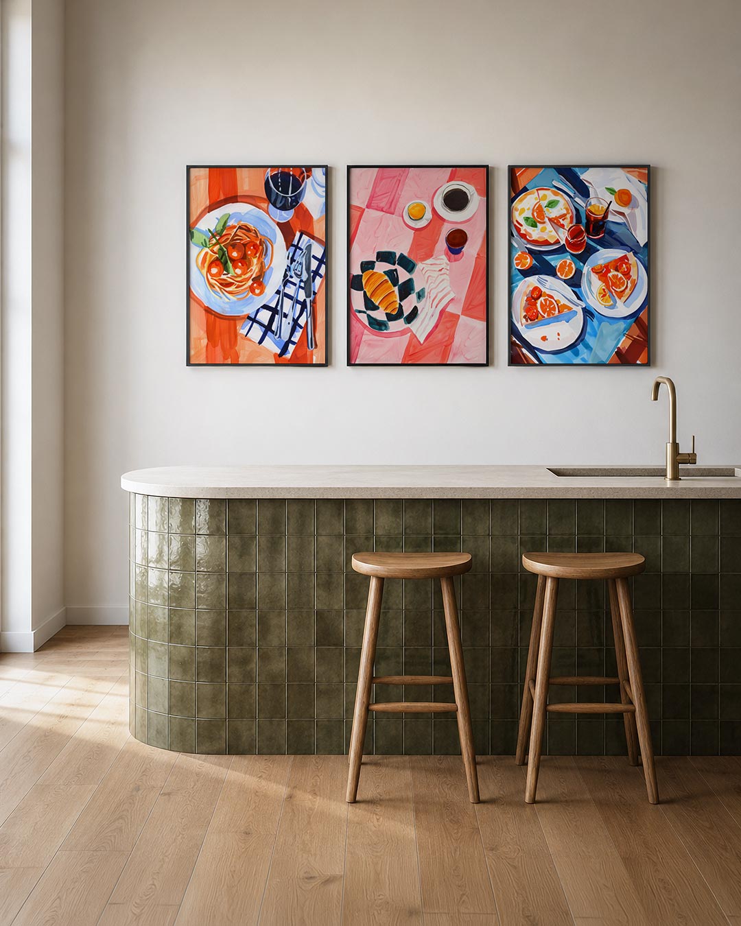 Kleurrijke tafelsetting Posterset