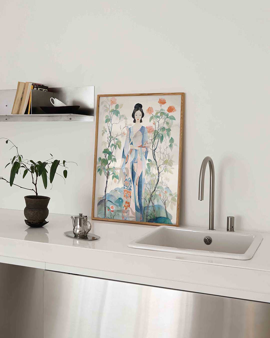 Vrouw in kimono Poster