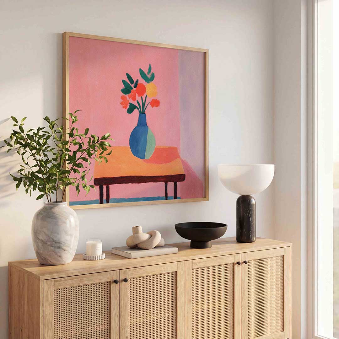 Bloemen in vaas Poster