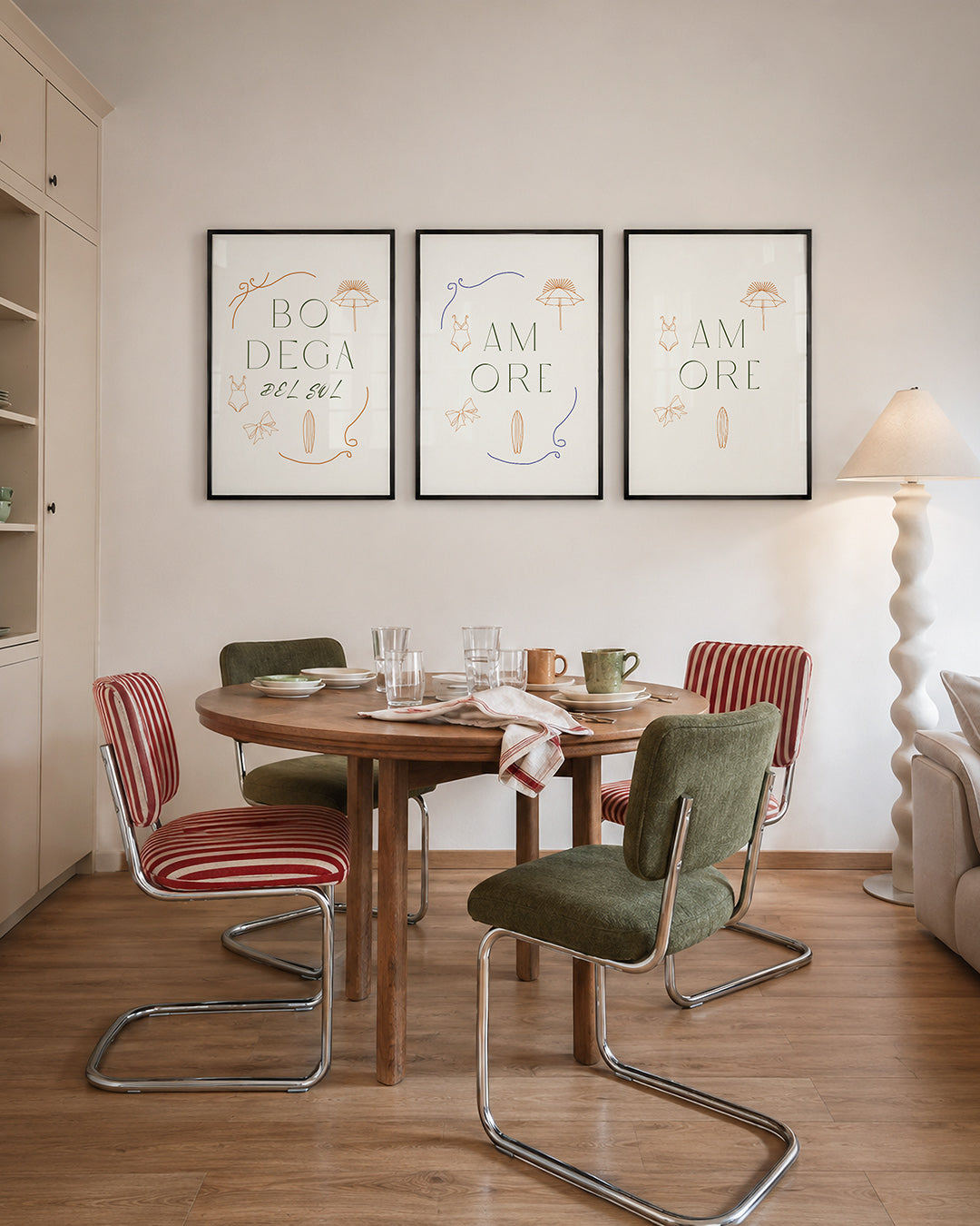 Zomerse lijnenspel Posterset