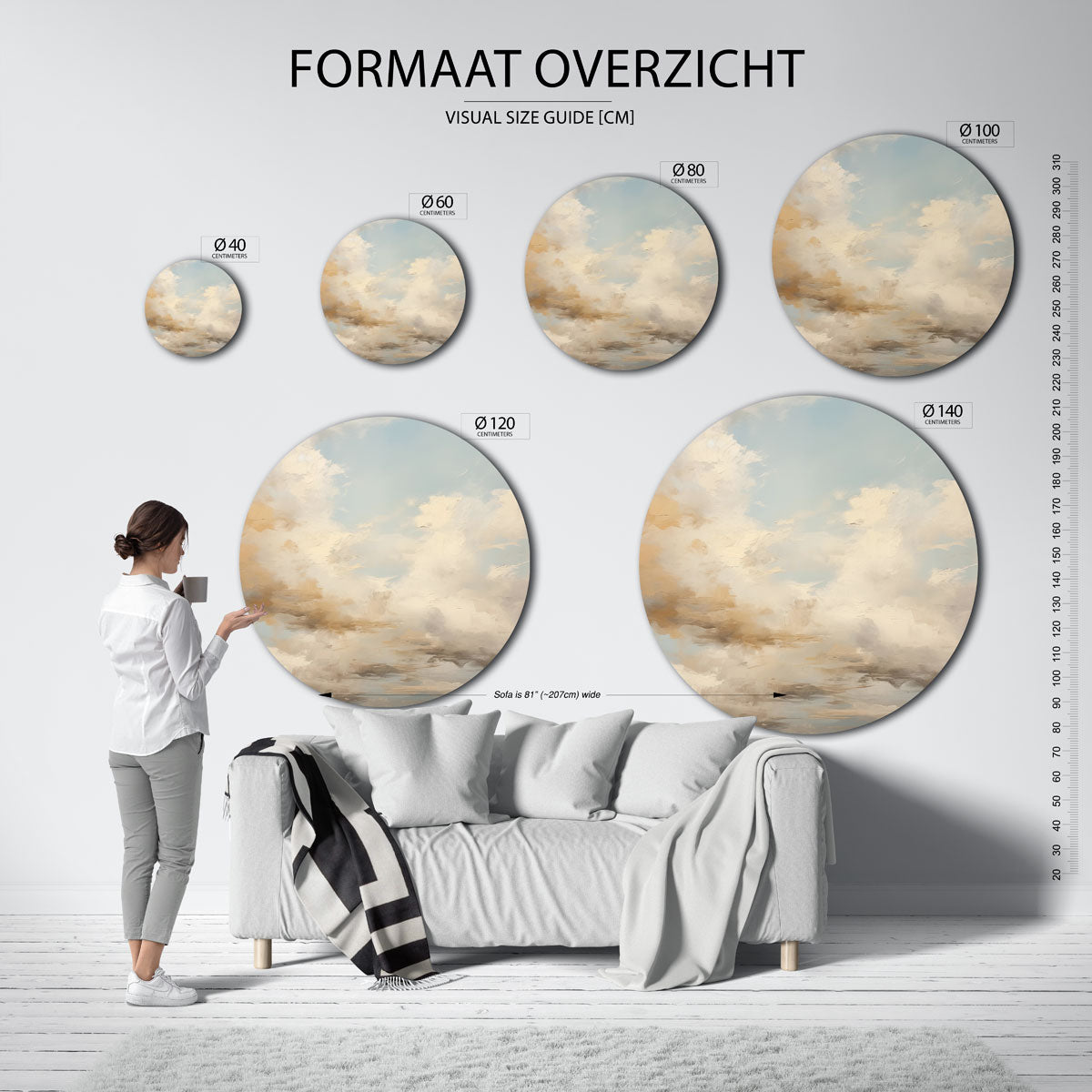 Wolken en lucht Muurcirkel
